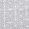 Baumwoll-Stoff "Geometrischer Stern" Polyester beschichtet Grau
