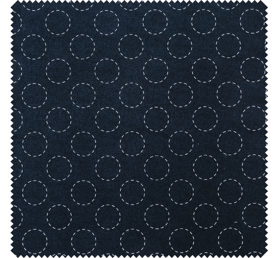 Baumwoll-Stoff "Kreise Dunkelblau"