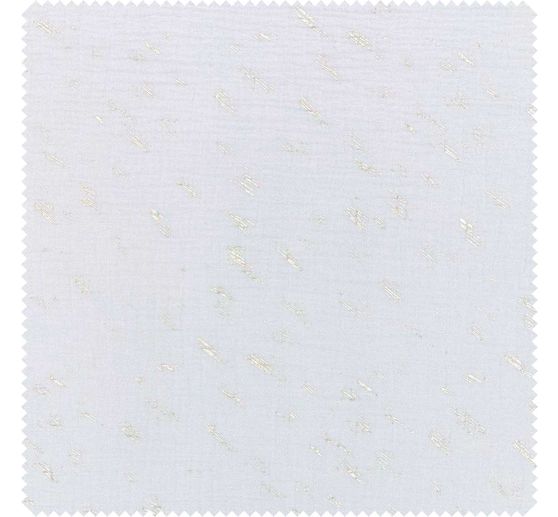 Krinkel-Musselin Baumwoll-Stoff mit Silber-Effekt "Wild Stripes-Hellgrau"