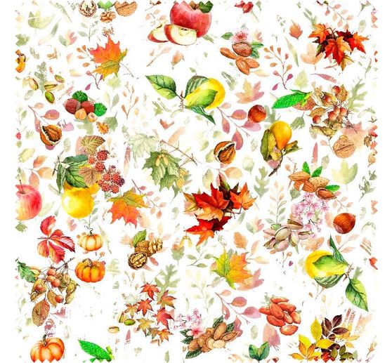 Motiv-Stoff Leinenoptik "Herbst"