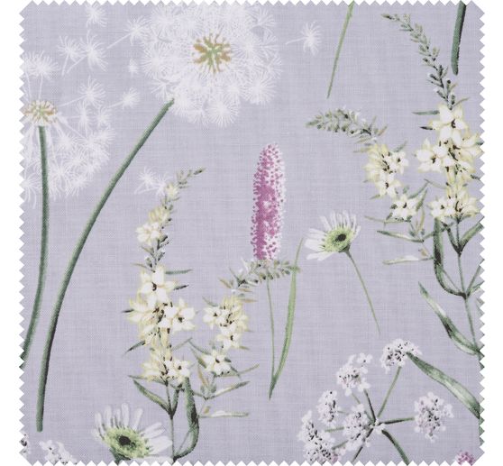 Baumwoll-Stoff "Most Beautiful" Pusteblume Hellgrau