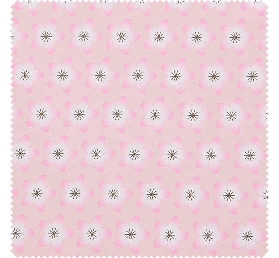 Baumwoll-Stoff Popeline "Sakura Blüten Rosé"