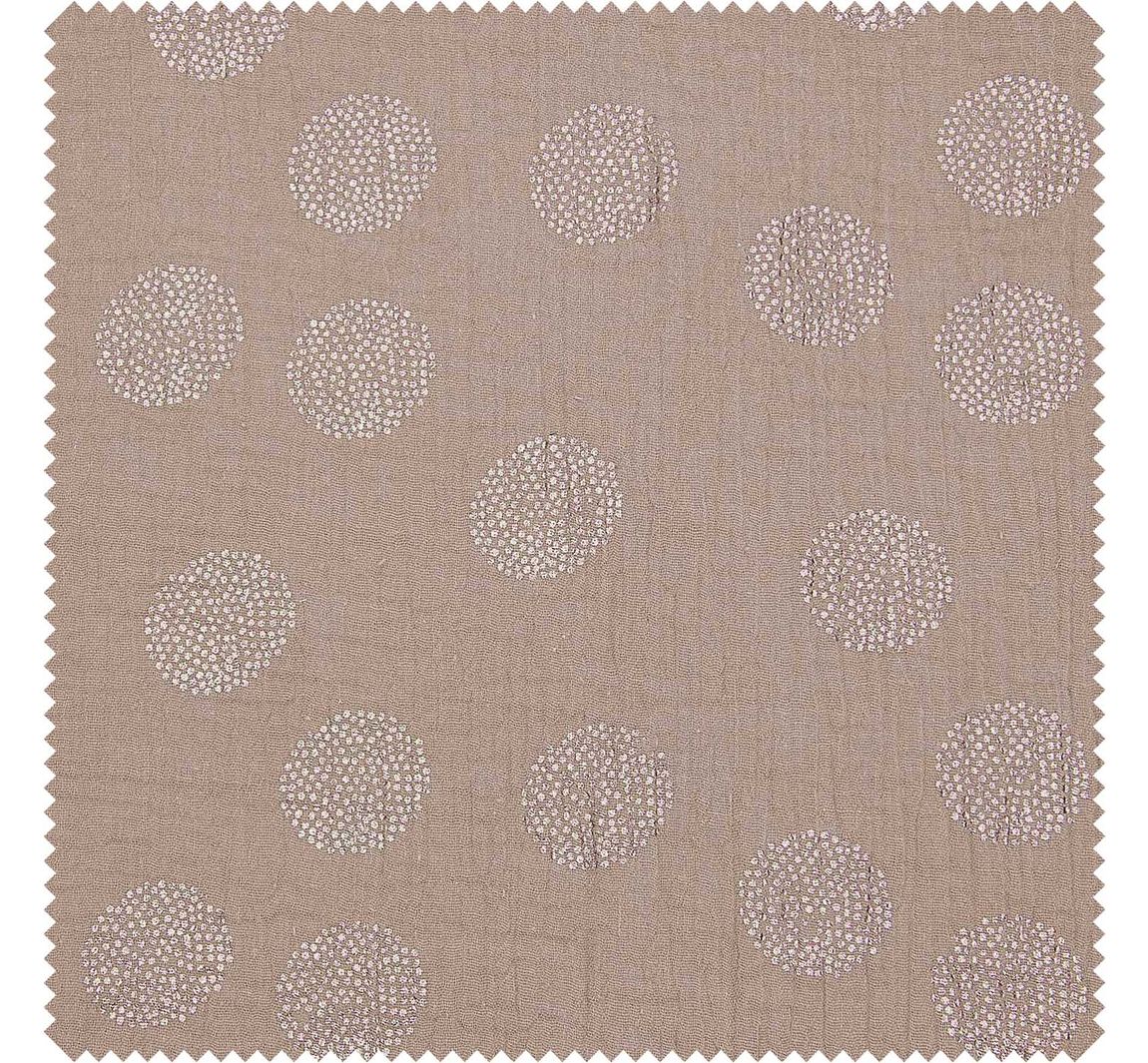 Krinkel-Musselin Baumwoll-Stoff mit Metallic-Effekt "Sakura Blossom Taupe"