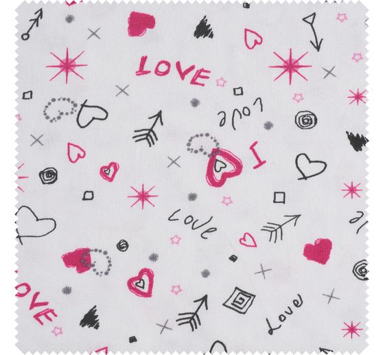 Jersey-Stoff "Love"