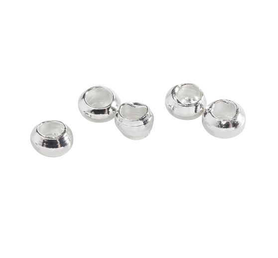 Quetschperlen, Silber, 2 mm