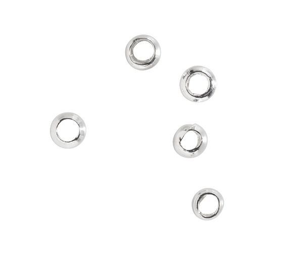 Quetschperlen, Silber, 2 mm
