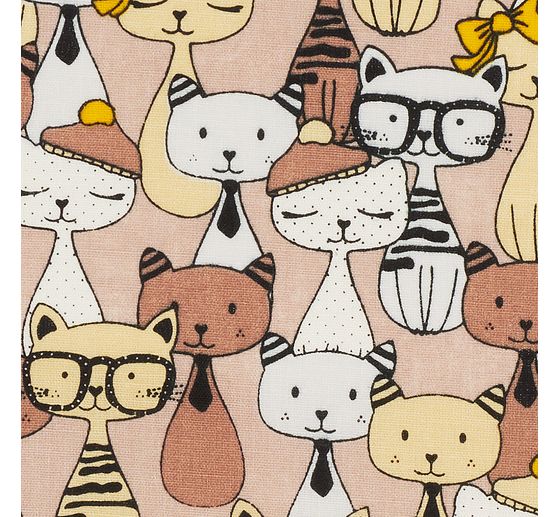 Cotton fabric "Funny cats"