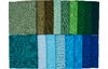 Stoffpaket Patchy Uni "Blau-Grün-Oliv-Grau", 17 Zuschnitte