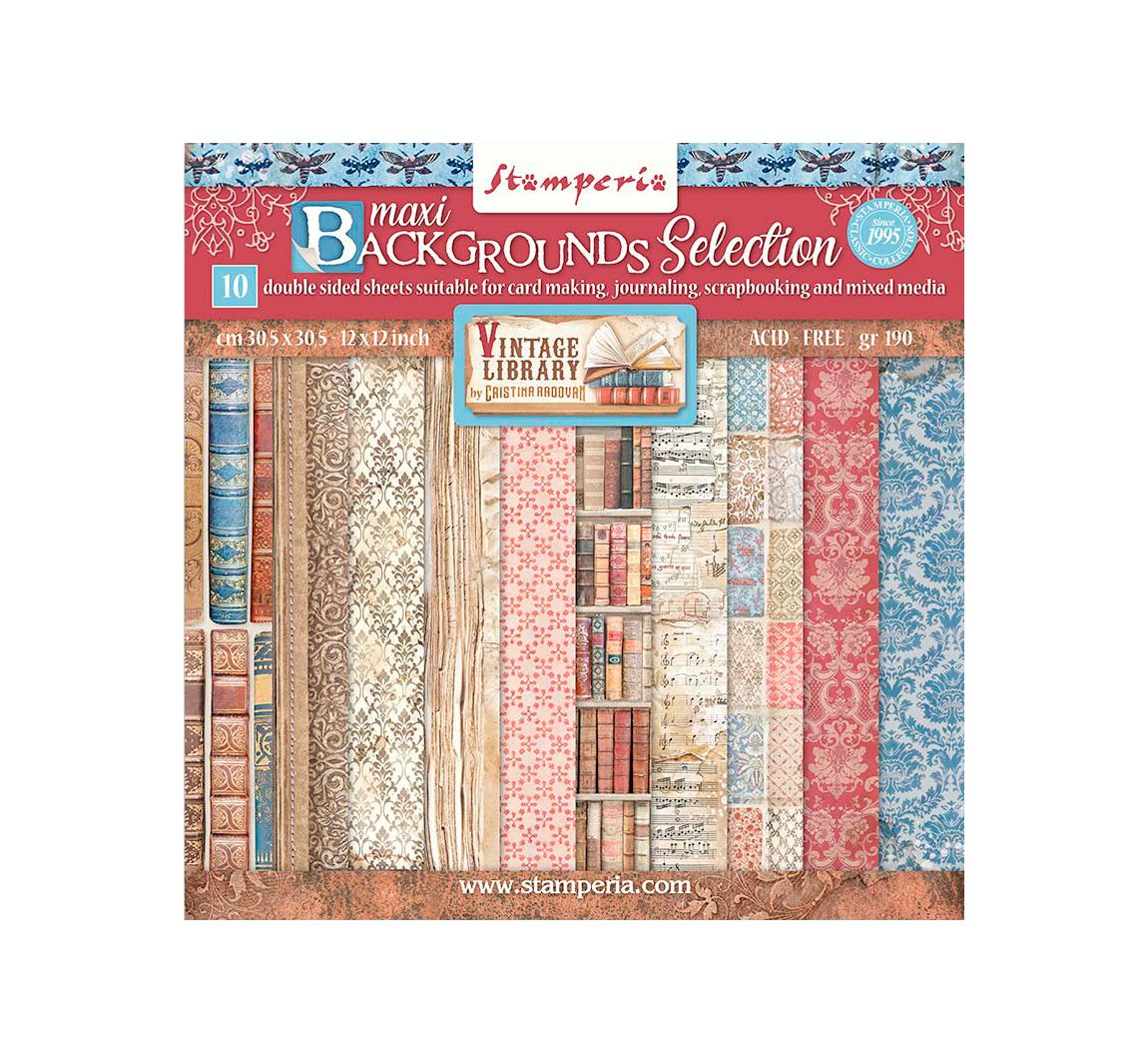 Scrapbook-Block "Vintage Library Backgrounds"
