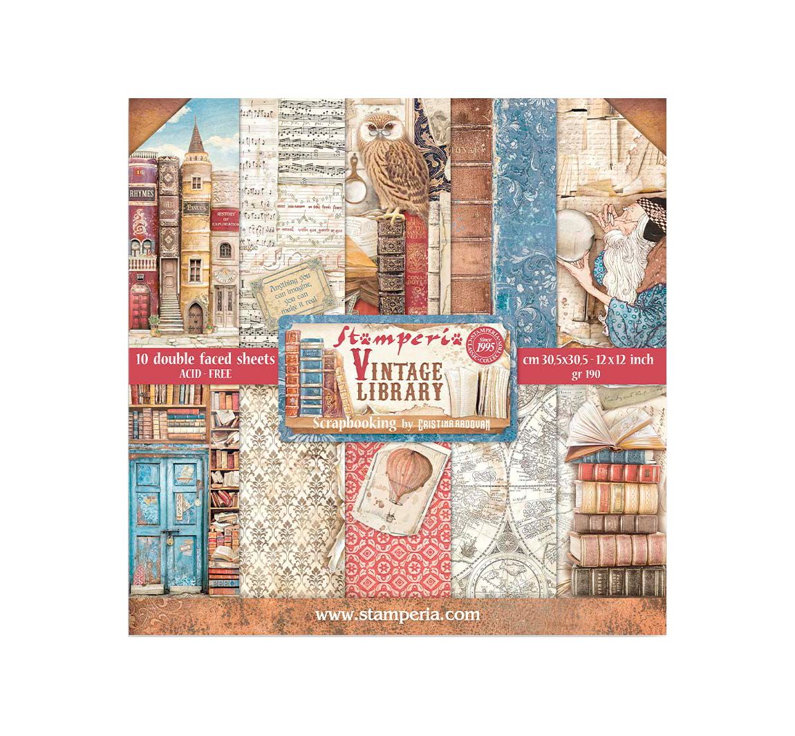 Scrapbook-Block "Vintage Library"