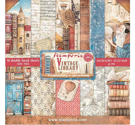 Scrapbook block "Vintage Library"