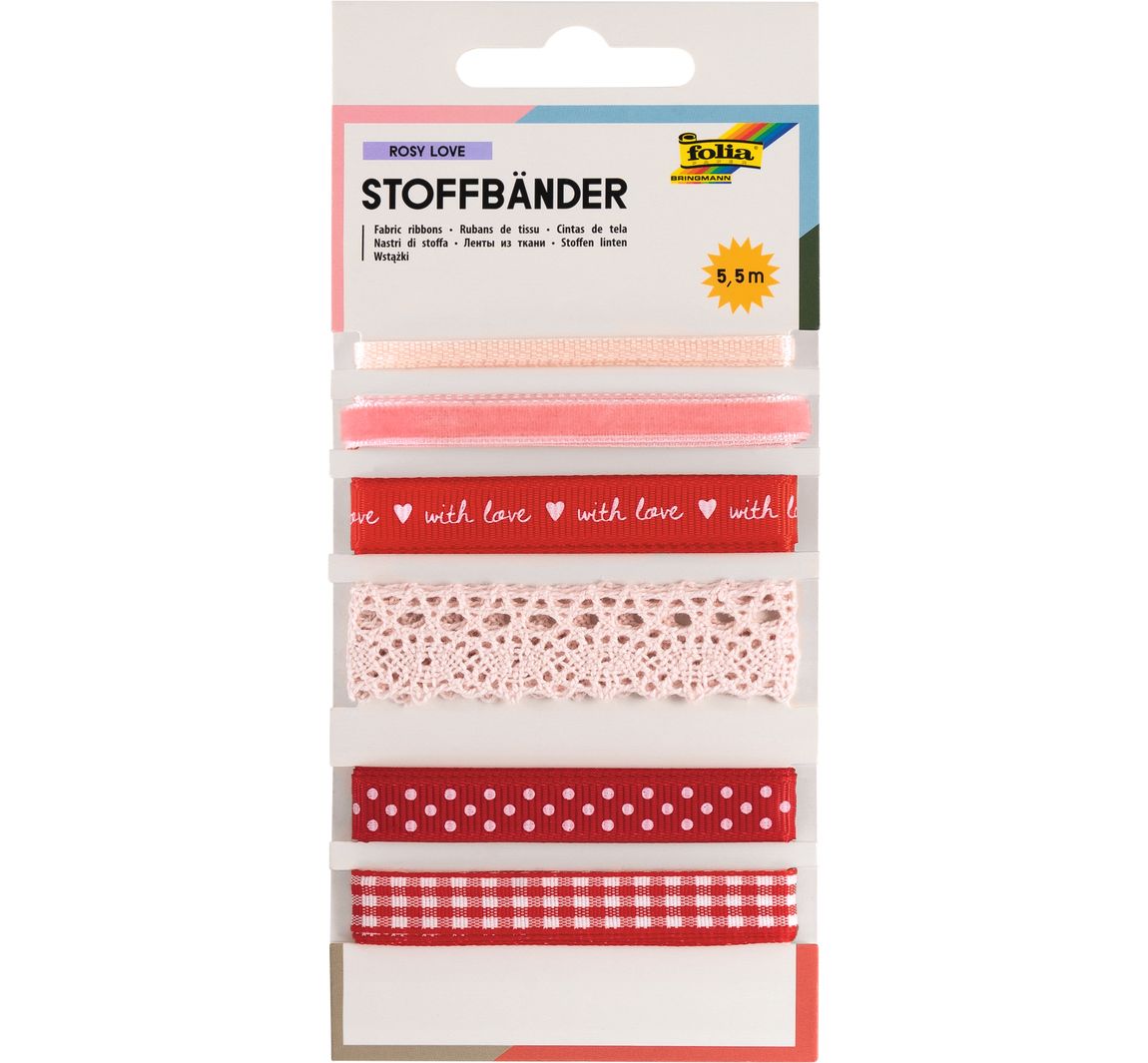 Stoffbänder-Mix "Rosy Love"