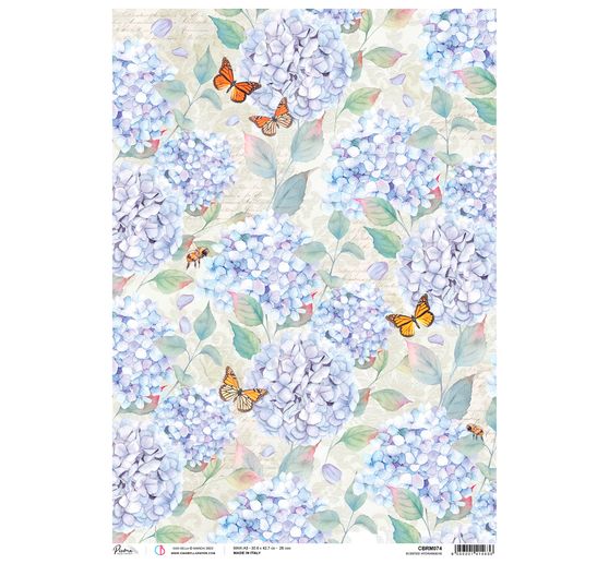 Motif straw silk "Hydrangea fragrance"