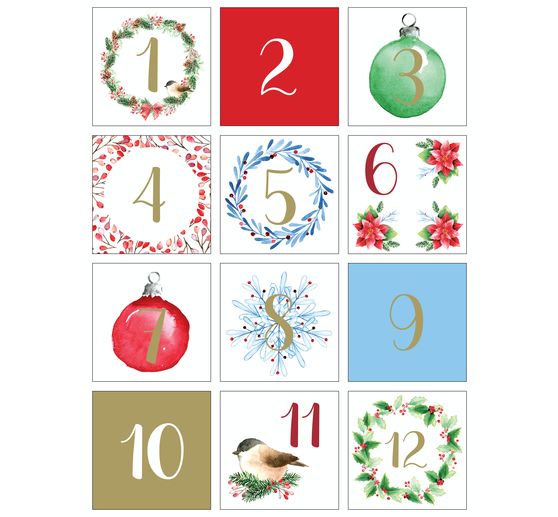 Sticker Adventszahlen "XMAS Berries"