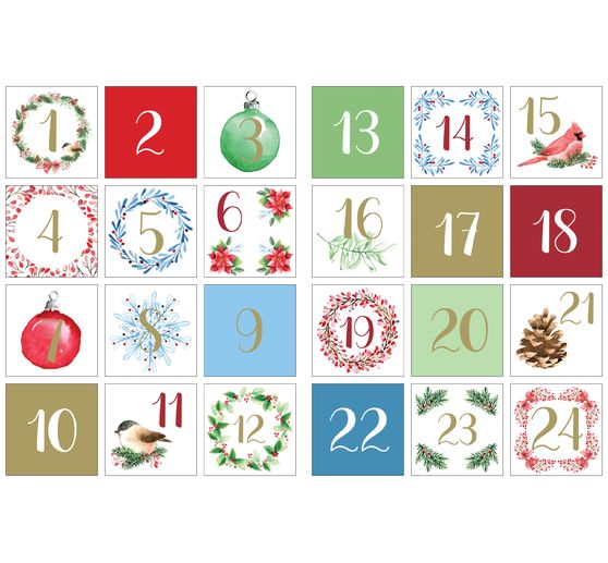 Sticker advent numbers "XMAS Berries"