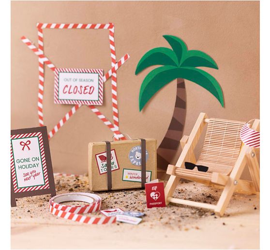 Mini Bastelset Wichteltür "Im Urlaub"