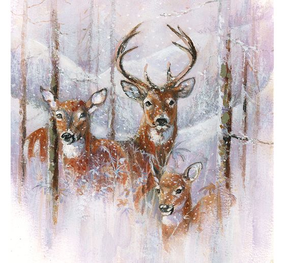 Serviette "Wildtiere im Winter"