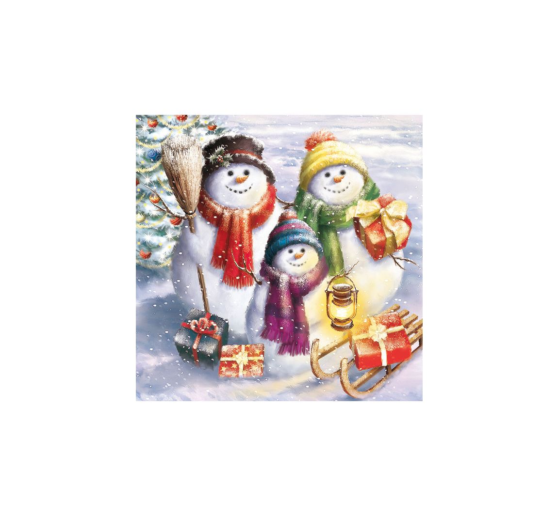 Serviette "Snowmen Family"
