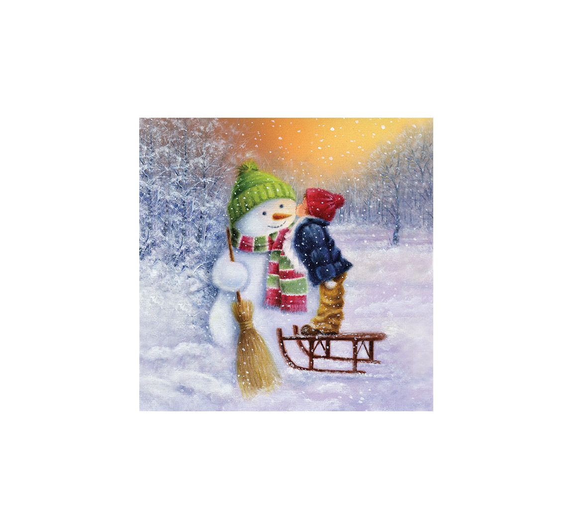 Serviette "Good Night Snowmen"