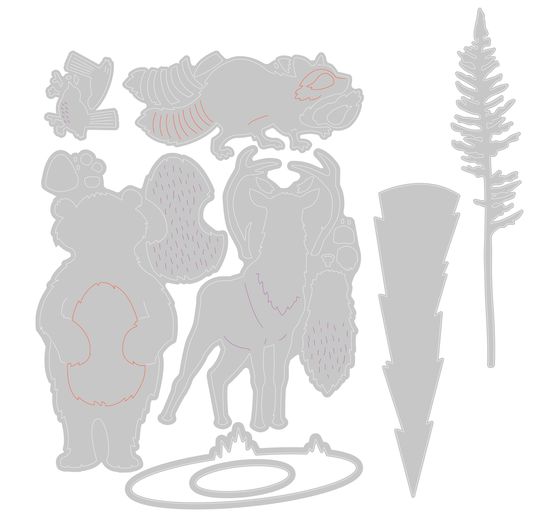 Sizzix Thinlits Stanzschablone "Forest Animals #2"