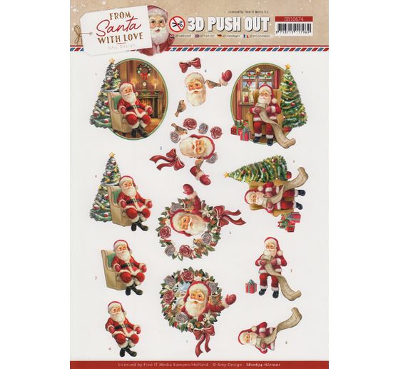 3D punched sheet set "From Santa with love"