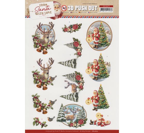 3D punched sheet set "From Santa with love"