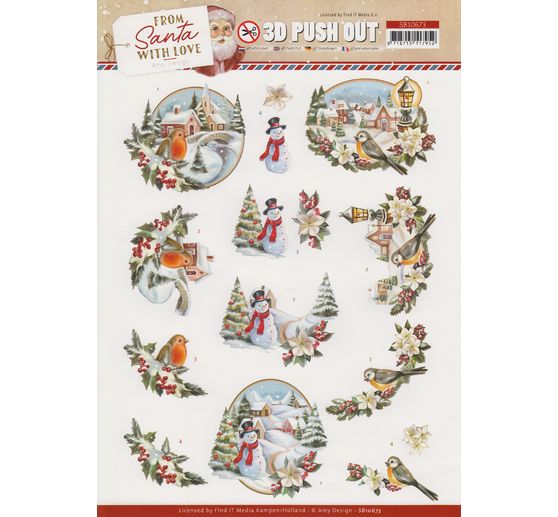 3D punched sheet set "From Santa with love"