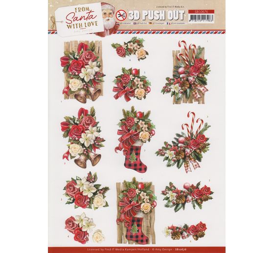 3D punched sheet set "From Santa with love"