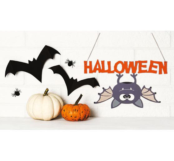 Halloween-Schild mit Fledermaus