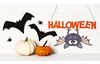 Halloween-Schild mit Fledermaus