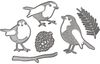 Stanzschablone "Wintervögel"