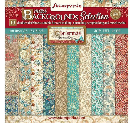Scrapbook-Block "Christmas Greetings Backgrounds"