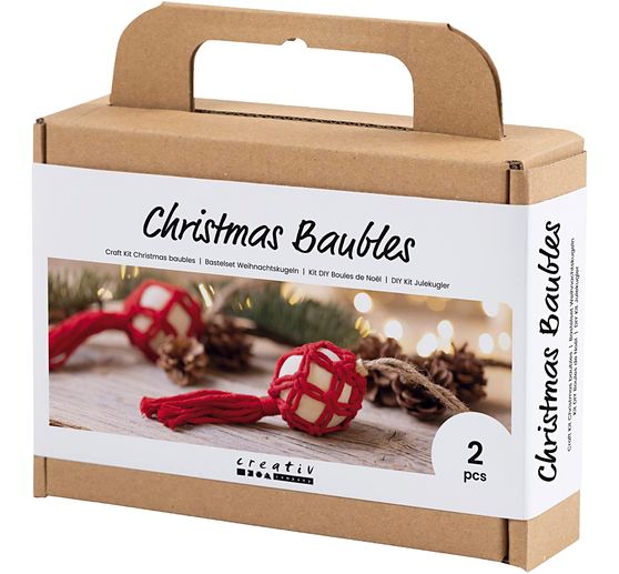 Bastelset Weihnachtskugeln "Makramee"