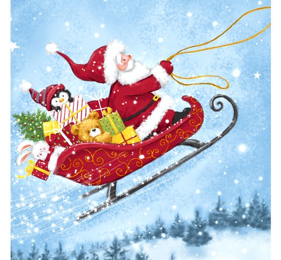 Napkin "Sleigh ride with Santa"