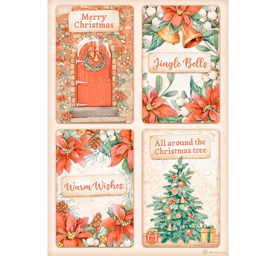 Motiv-Strohseide "All around Christmas - Karten"