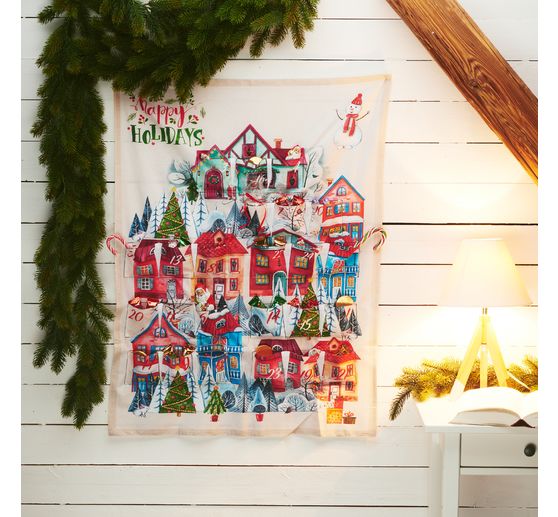 Adventskalender Stoffpanel "Häuser"