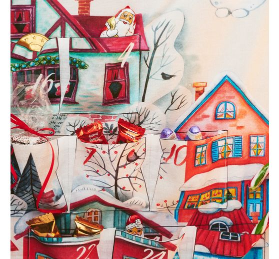 Adventskalender Stoffpanel "Häuser"