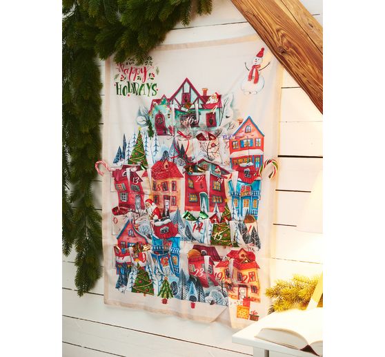 Adventskalender Stoffpanel "Häuser"