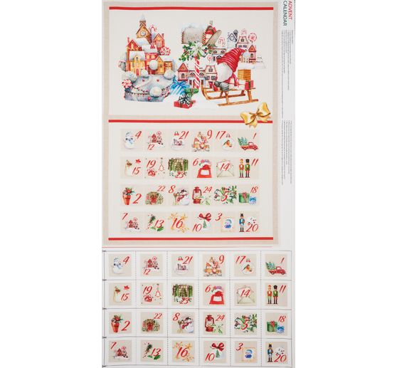 Adventskalender Stoffpanel "Wichtel"