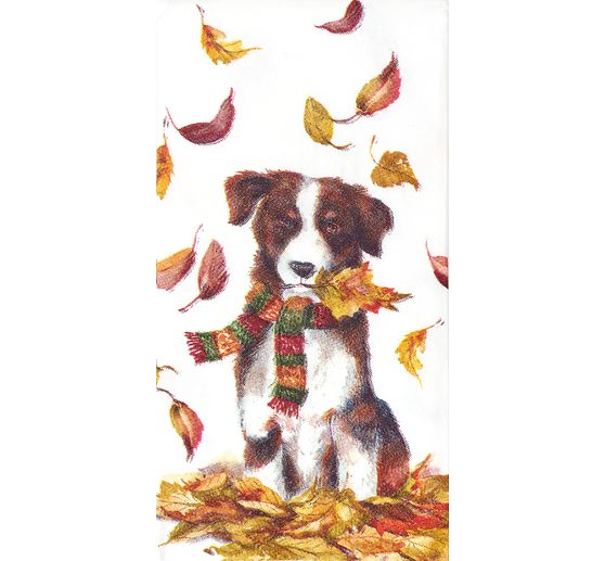 Papiertaschentücher "Hund im Herbstlaub"