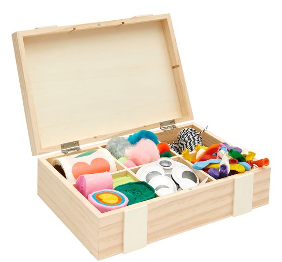 Holz-Kiste / Aufbewahrungsbox mit 6-facher Einteilung