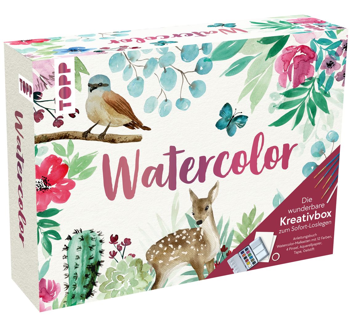 Watercolor - Die wunderbare Kreativbox. Mit Anleitungsbuch und Material