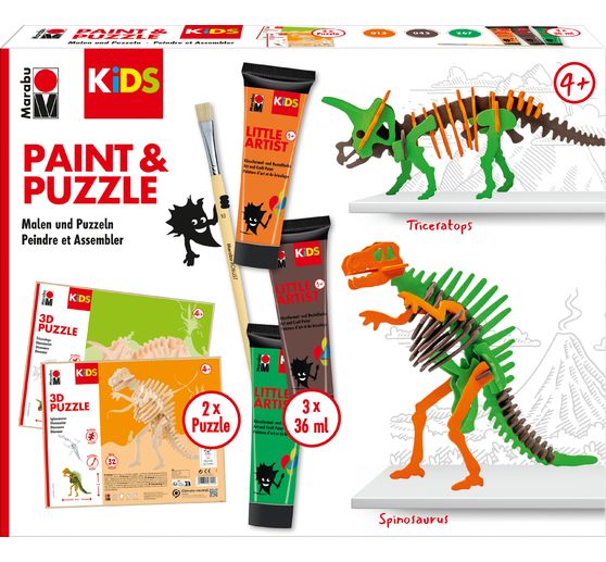 Marabu KiDS Little Artist Paint & Puzzle "Dinos"