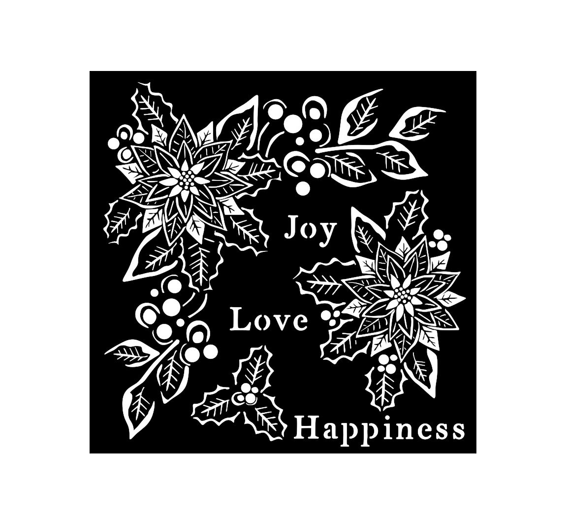 Schablone "Joy, Love, Happiness"