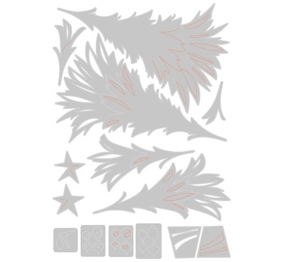 Sizzix Thinlits Punching template "Trim a Tree Colorize by Tim Holtz"