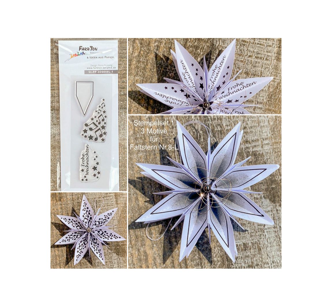 Silikonstempel für Faltstern Mittel "Frohe Weihnachten"