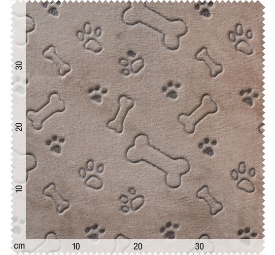 Fleece-Stoff Doubleface "Hundeknochen und Pfoten"