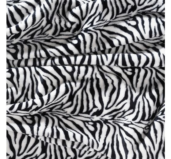 Fleece-Stoff "Tierfell Zebra"
