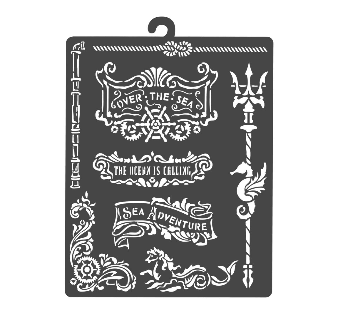 Schablone "Songs of the Sea - Plates and trident"
