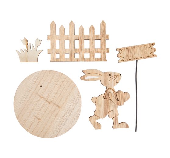 VBS Holz-Steckmotiv "Hase mit Schild"